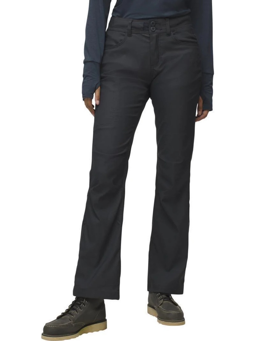 NEW Prana Halle Pant II in Coal Convertible Hiking Mid-Rise Size 10 Short